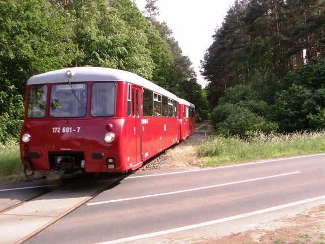 172 601 mit 172 001 auf dem Weg zum Festivalgelnde in Neustrelitz am 30.05.2009 als Sonderfahrt anllich des Neustrelitzer Hafentages.