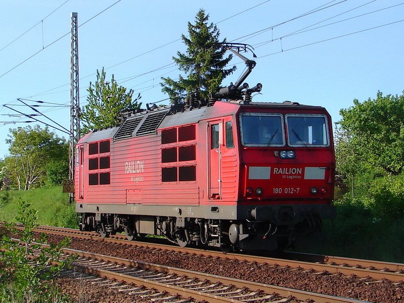 180 012-7 Leerfahrt nach Stralsund Hbf. am 16.05.08 
