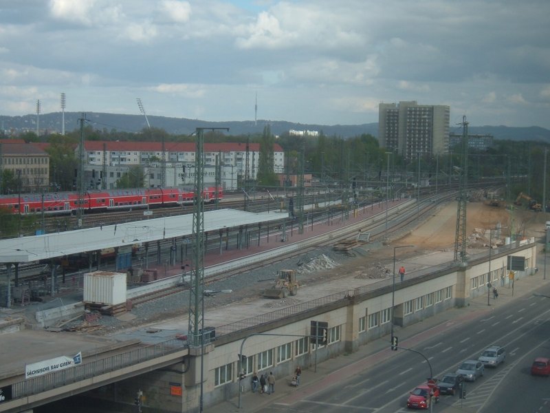 18.04.2007, Umbau des Hauptbahnhof Dresden geht voran