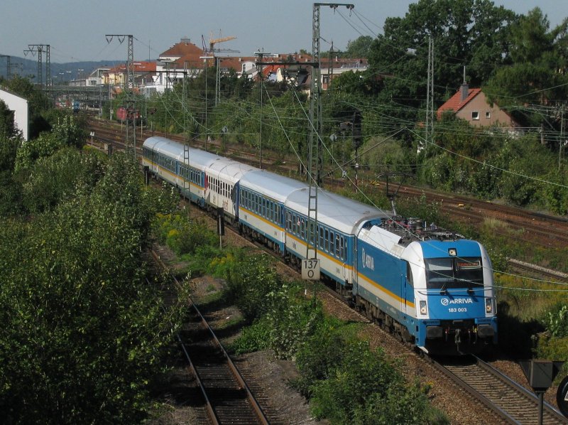 183 003 mit einem Alex am 9.9.2008 in Regensburg.