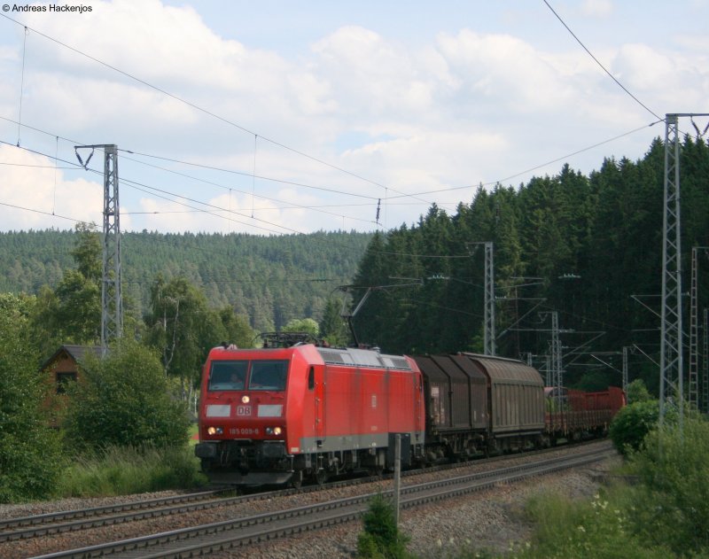 185 009-8 mit dem FZT 55834 (RVL-ROG) am km 69,0 27.6.08