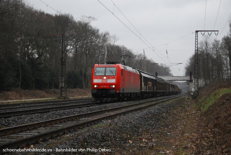 185 048-6 fhrt am 23. Mrz 2009 mit GZ durch Duisburg Neudorf