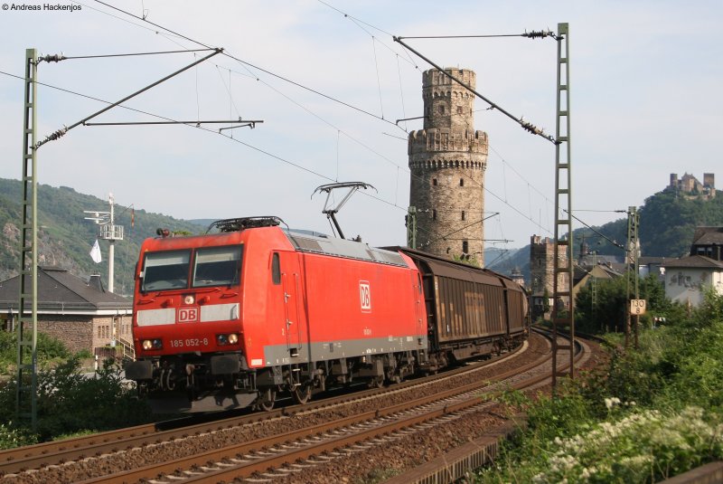 185 052-8 mit einem Mischer -> Koblenz^in Oberwesel am 31.7.08