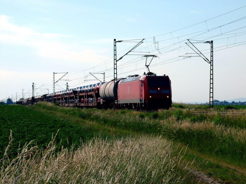 185 052 mit GZ am 8.6.07 kurz vor Plattling.