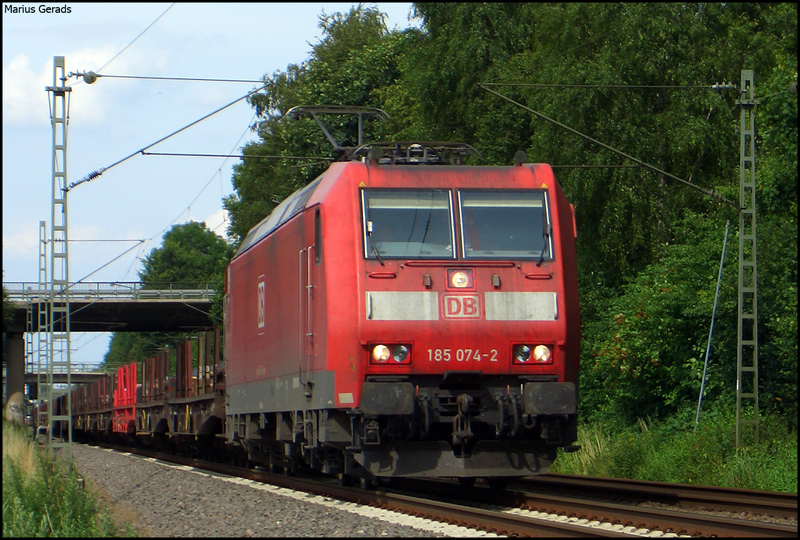 185 074 mit einem Gz Richtung Aachen-West als Umleiter an Km 26.0 16.7.2009