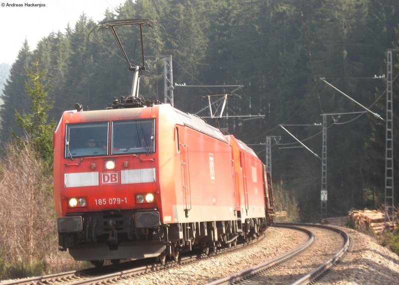 185 079-1 und 268-3 mit dem FZT 5584 �berraschend am km 69,1 18.4.08