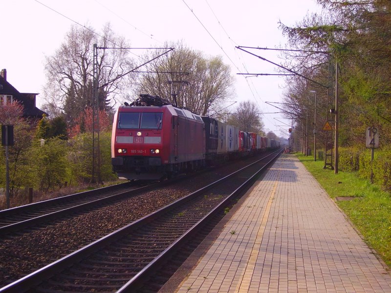 185 140-1 fhrt mit einem Gz druch Prisdorf in Richtung Hamburg. 13.04.08