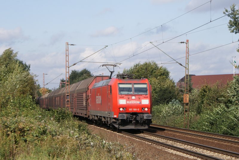 185 188-0 mit Autozug in Limmer am 02.10.08