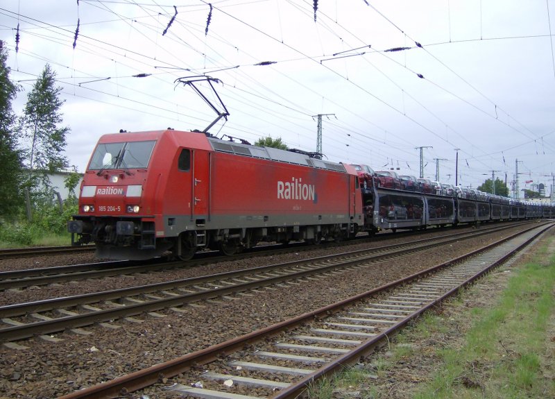 185 204-5 am 16.09.2008 bei Ausfahrt aus Cottbus