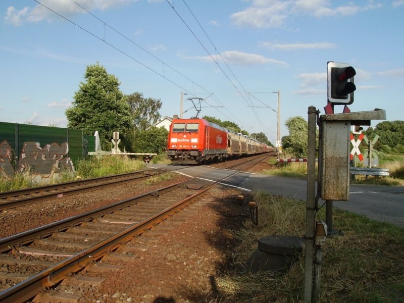 185 225 mit Autozug H�he Peine-Telgte am 27.06.2008 (Siebenschl�fer)
Das Wetter soll ja 7 Wochen so bleiben. Hoffnung ist angesagt!!