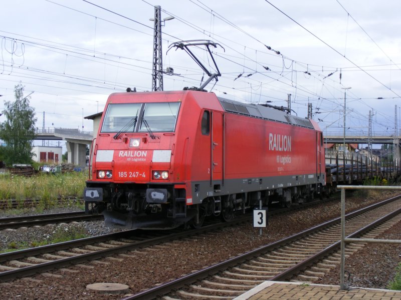 185 247-4 von DB-Logistics am 21.07.2008 in Nordhausen.