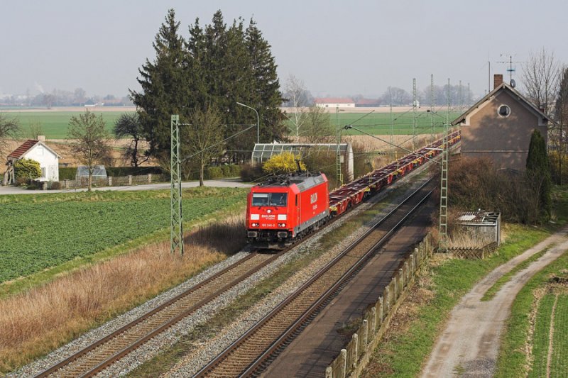 185 249 am 01.04.08 am ehemaligen Bahnhof Stephansposching.