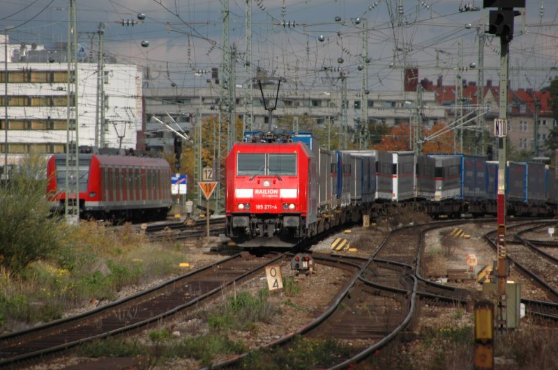 185 271 am 07.10.08 bei der Einfahrt in M�nchen Ost