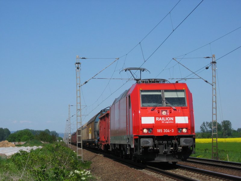 185 304-3 mit gem. GZ am 10.05.2008 an der KBS 651