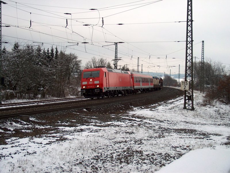 185 347-2 mit einem Gz in der nhe von Fulda 13.12.2008