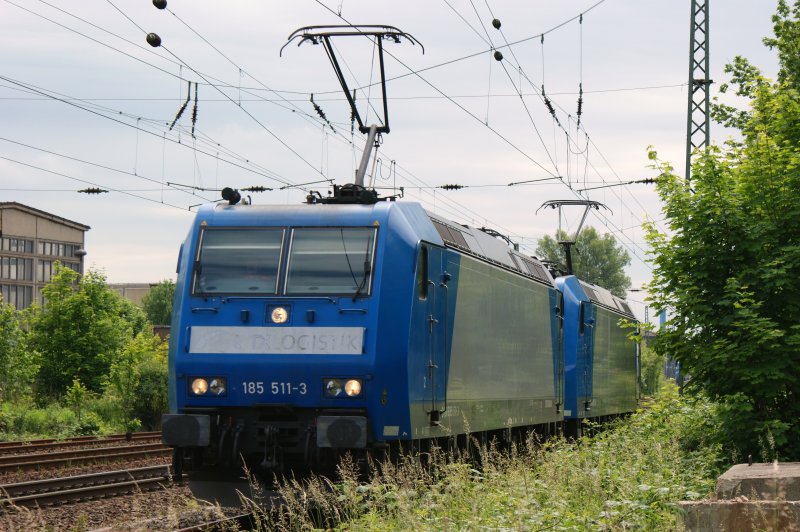 185 511-3 und 185 510-5 beide ehemals TX Logistik auf dem weg vom AW Dessau nach Berlin