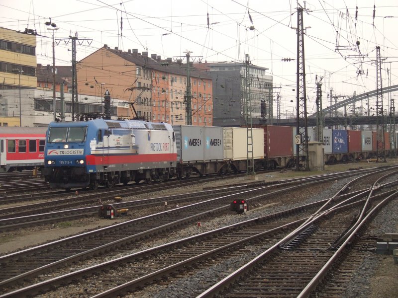 185 512 Rostock Port am 5.4.2008 in W�rzburg Hbf