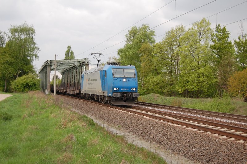 185 530-3 VPS bei berquerung des Mittellandkanals bei Peine am 22.04.2009