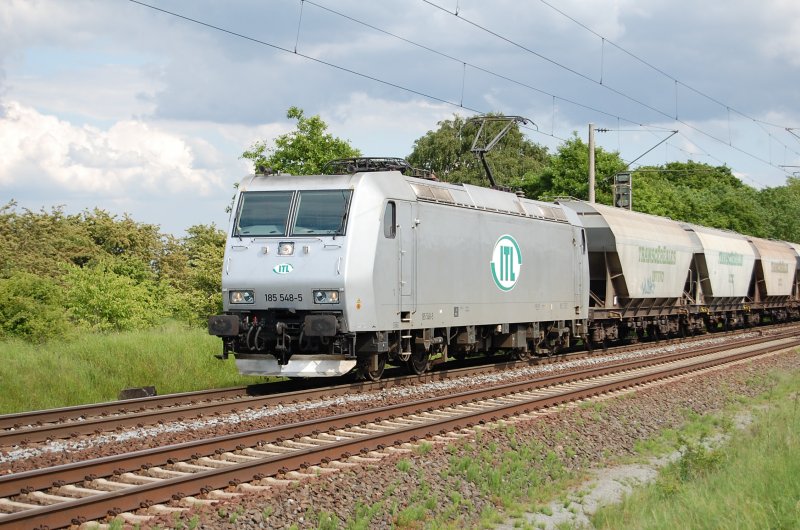 185 548-5 ITL am 19.05.2009 kurz vor �berquerung des Mittellandkanals bei Peine