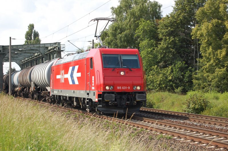 185 631-9 HGK am 16.06.2009 nach �berquerung des Mittellandkanals bei Peine