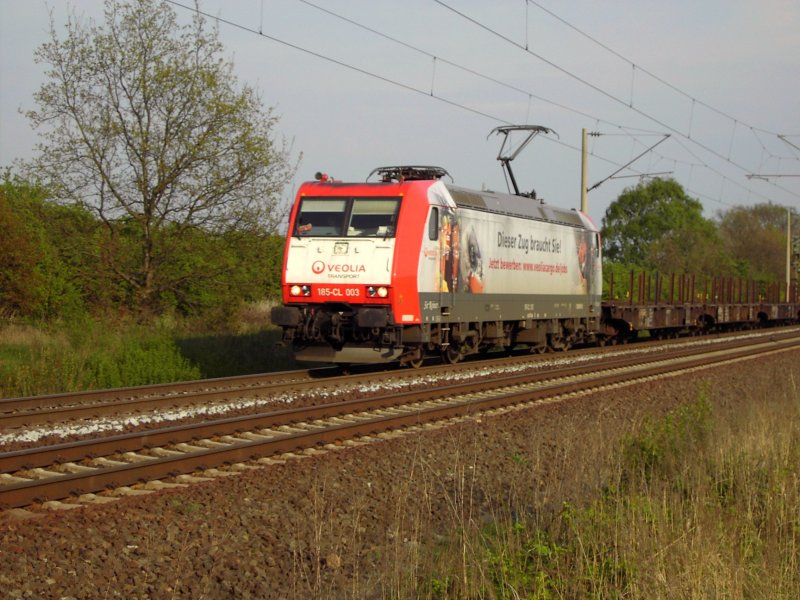185-CL 003 der Veolia kurz vor berquerung des Mittellandkanals bei Peine