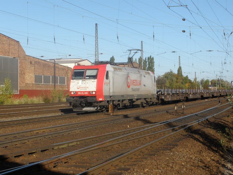 185-CL 005 bei der Einfahrt in Leipzig, am 05.10.09