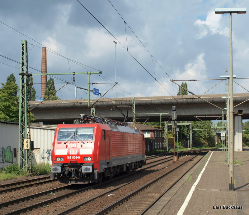 189 006-0 donnert am 29.08.09 mit karacho durch Hamburg-Harburg Richtung Maschen Rbf.