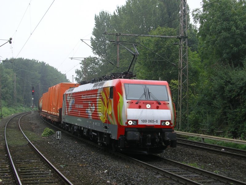189 065-6  Tulpen-Lok  von Railion/DB Schenker mit gemischten Gterzug bei Bochum Hamme,in Richtung BO Nord.(28.08.2008)