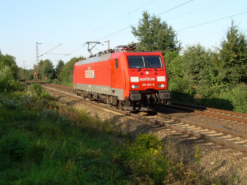 189 093 als Lz am 21.9.2006 in Hannover Limmer (GUB) Richtung Hannover Linden