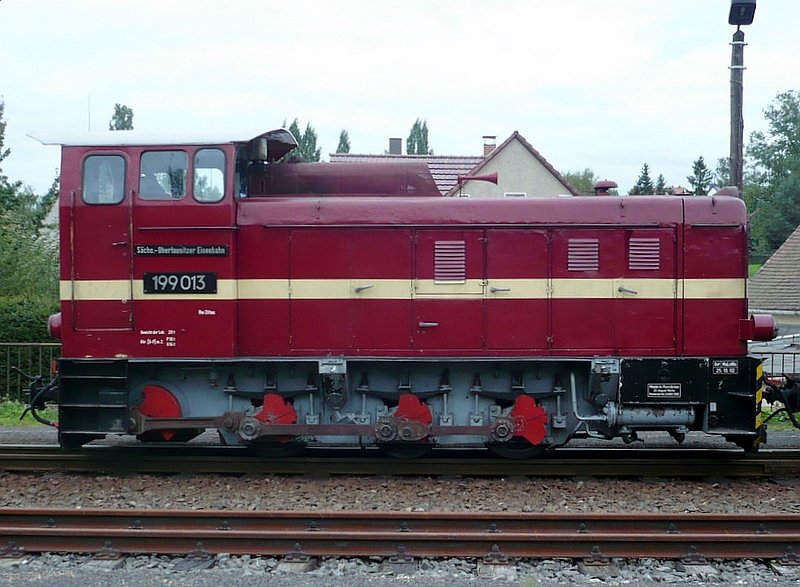 199 013 am 20.09.2008 in der Station Olbersdorf Oberdorf.