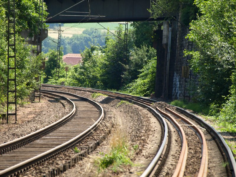 2. Juli 2008: Offizielle Besichtigung einer Bahnbaustelle. Die Strecke zwischen Mhlacker/Bretten/Bruchsal wird erneuert. Dazu wird das Gleis mehrere Monate komplett gesperrt. Heute wird im Bereich vom Bahnhof Diedelsheim der Schotter ausgetauscht (siehe Gleis links).