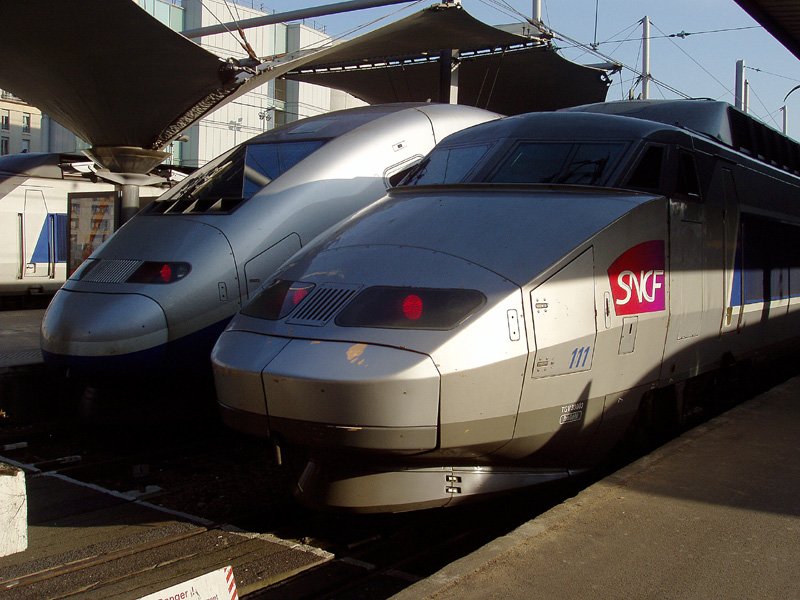 2 x TGV im Gare de Lyon, Paris am 15. Jan. 2006