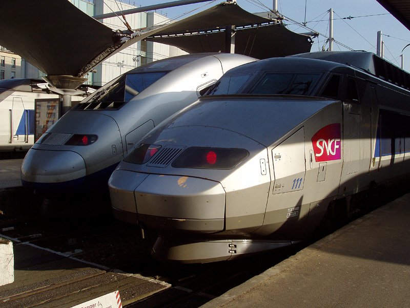 2 x TGV im Gare de Lyon, Paris am 15. Jan. 2006