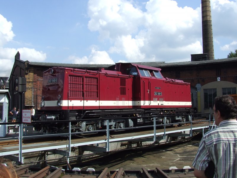 202 646-6 auf der Drehscheibe am 25.08.07 zum Heizhausfest in Chemnitz Hilbersdorf.