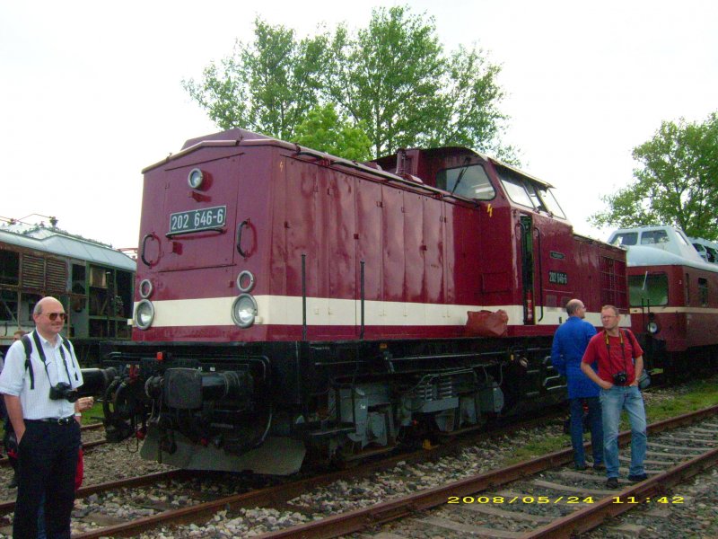 202 646 ausgestellt am 24.05.08 in Weimar zum Weimarer Eisenbahnfest.