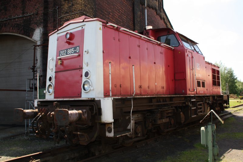 202 885-0 am 24.05.09 im Eisenbahnmuseum Chemnitz-Hilbersdorf.