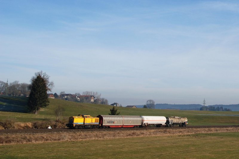203 306, ex 202 752 der DB Netz Instandsetzung, mit FZT 56428 in G�rwangs (20.02.2007)