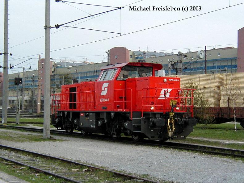 2070 044-9, am 14.April 2003 im Frachtenbahnhof Wien Matzleinsdorf