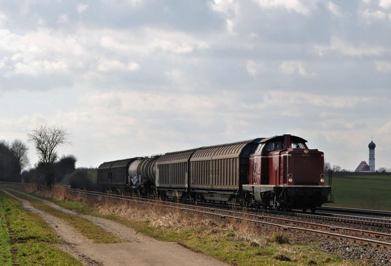 212 249 (Clrchen) mit FZ 56442 bei Epfenhausen (10.03.2007)