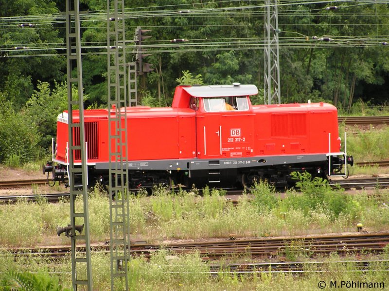 212 317-2 der DB Services (ex V 100 2317) am 08.07.2008 in Saarbrcken.