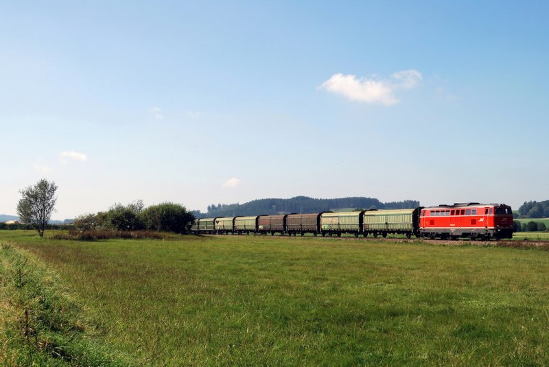 2143.021 mit einem Hackschnitzelzug am Verladebahnhof Reitenbuch (16.09.2007)