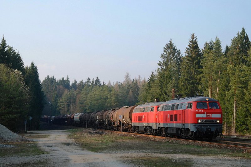 217 017 und 217 020 mit FZ 56527 in Kastl (14.03.2007)