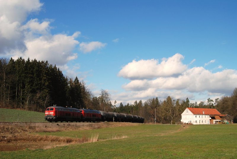217'er-Prchen mit FZ 56521 beim Bslhusl (09.02.2007)