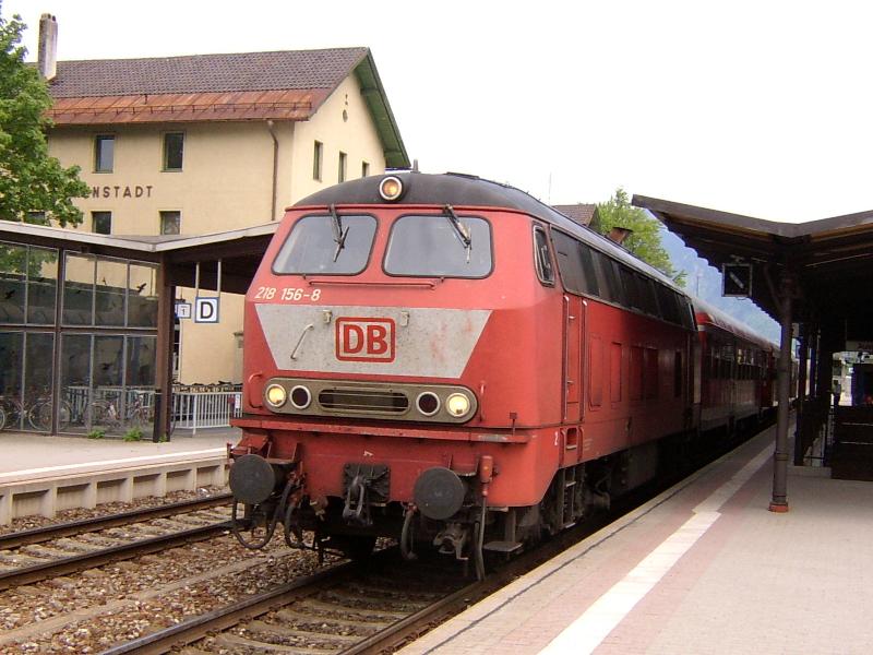 218 156 am Samstag den 21.05.2005 im Bahnhof Immenstadt