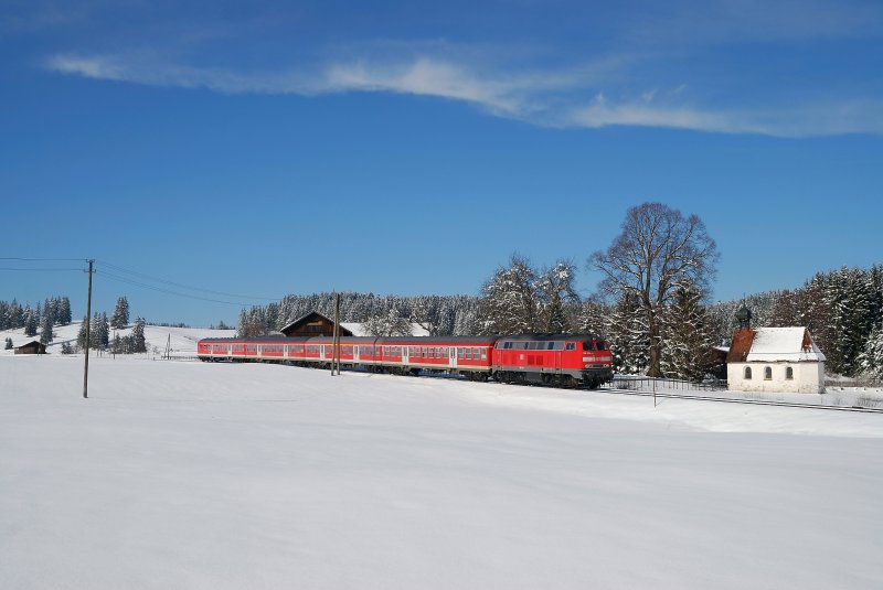 218 224 mit RB 32610 vor Weizern (06.03.2008)