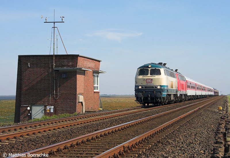 218 320-0+218 362-2 auf dem Hindenburgdamm am 24.09.06.