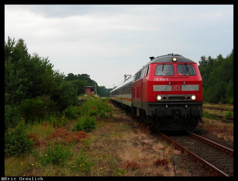 218 345 mit einem IC in Munster(rtze)