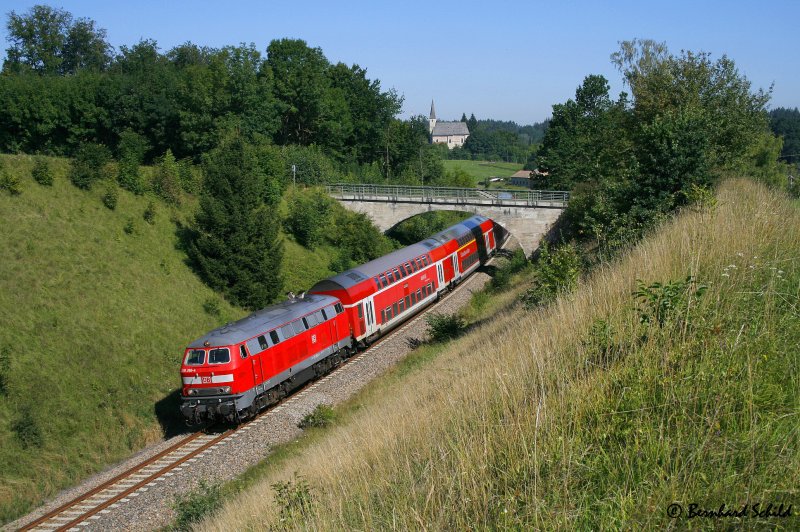 218 356 mit RB27085 auf Hhe Mhlham/Kay am 7. August 2008