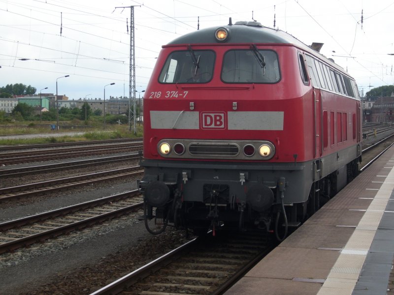 218 374 am 25.Juli 2009 nach der Ankunft aus Heringsdorf in Stralsund.
