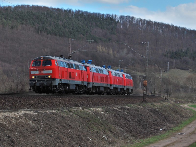 218 403 + 218 354 + 218 358 + 218 350 Lz am 30.03.2009 durch Freden -> Alfeld
